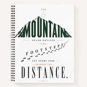 Cuaderno Cita de distancia de pasos de montaña