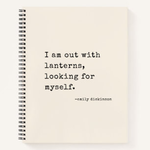 Cuaderno Cita de Emily Dickinson Retro Máquina de Escribir