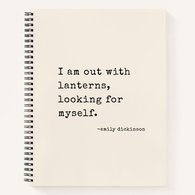 Cuaderno Cita de Emily Dickinson Retro Máquina de Escribir  (Anverso)