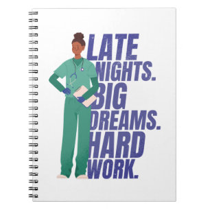 Cuaderno Cita de enfermera trabajo duro
