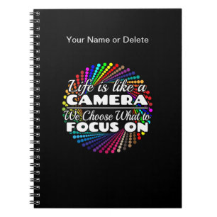 Cuaderno Cita de enfoque de fotógrafo: la vida como una cám