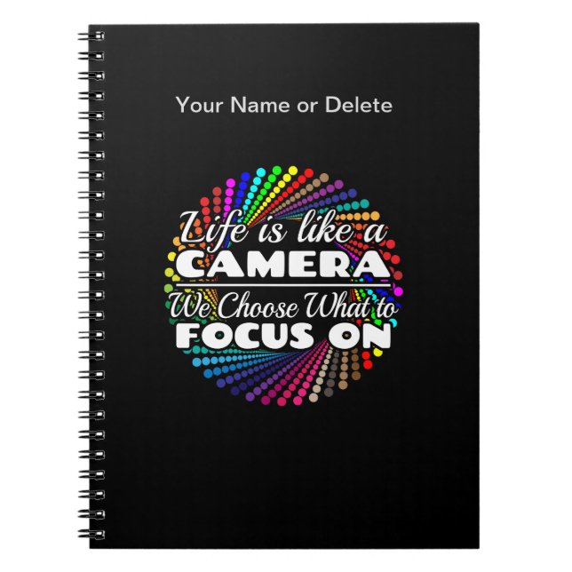Cuaderno Cita de enfoque de fotógrafo: la vida como una cám (Frente)