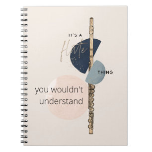 Cuaderno Cita de flauta Resumen rosa y marina