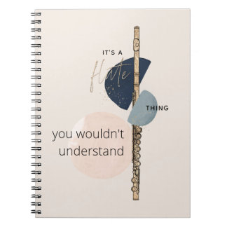 Cuaderno Cita de flauta Resumen rosa y marina