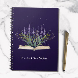 Cuaderno Cita de flor de lavanda que crece del libro de lec