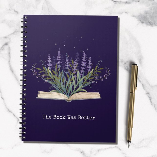 Cuaderno Cita de flor de lavanda que crece del libro de lec (In situ)