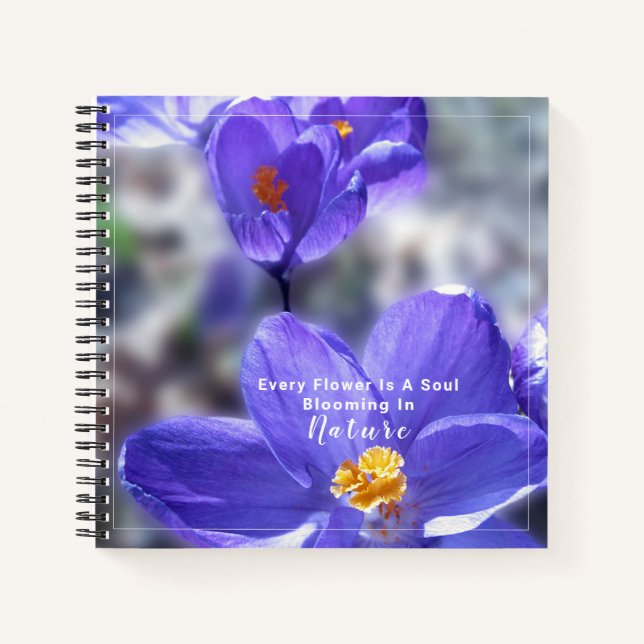 Cuaderno Cita de flores púrpura de Crocus (Anverso)