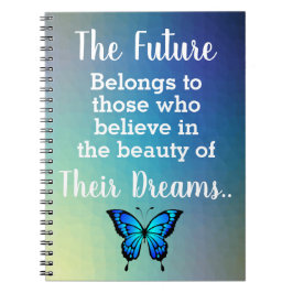 Cuaderno Cita de futuros sueños con mariposa