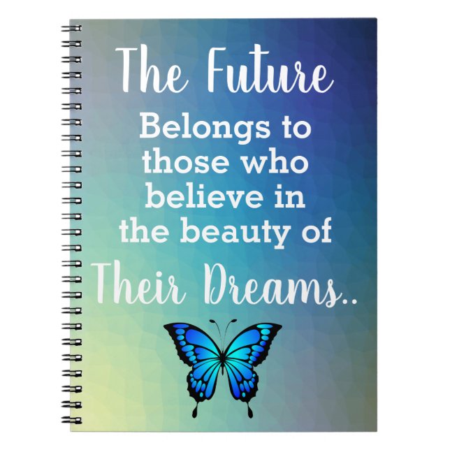 Cuaderno Cita de futuros sueños con mariposa (Frente)