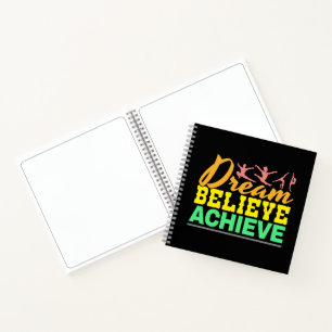 Cuaderno Cita de gimnasia artística femenina - Sueña, Cree 