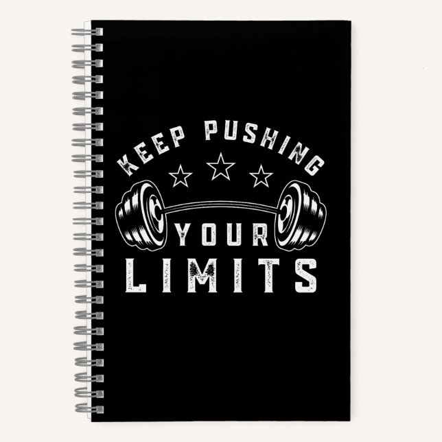 Cuaderno Cita de gimnasio Mantén Empujando Tus Límites (Anverso)