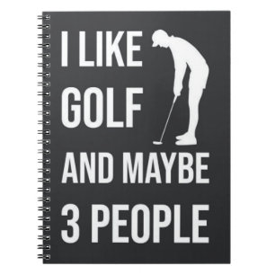 Cuaderno Cita De Golfer En Blanco Y Negro Gracioso Regalos