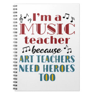 Cuaderno Cita de héroes de maestros de música divertidos