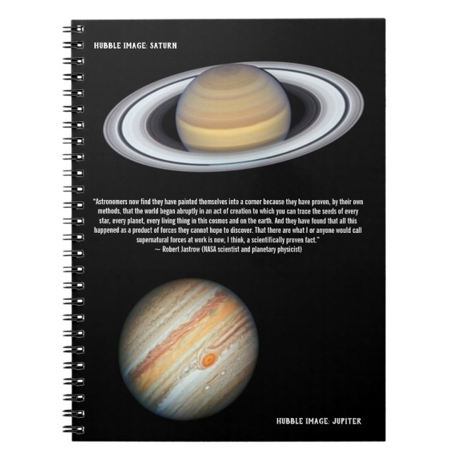 Cuaderno Cita de Hubble Júpiter y Saturno Científico (Frente)