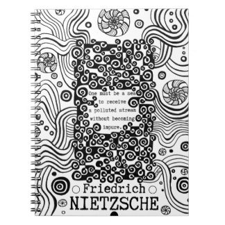 Cuaderno Cita de ilustracion de tinta marina PURO de Nietzs