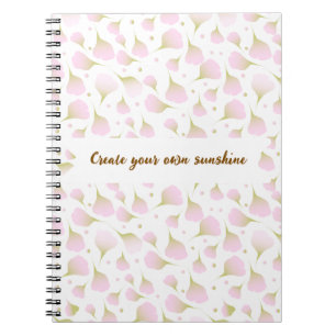 Cuaderno Cita de imagen personalizada suave espiral rosa pa