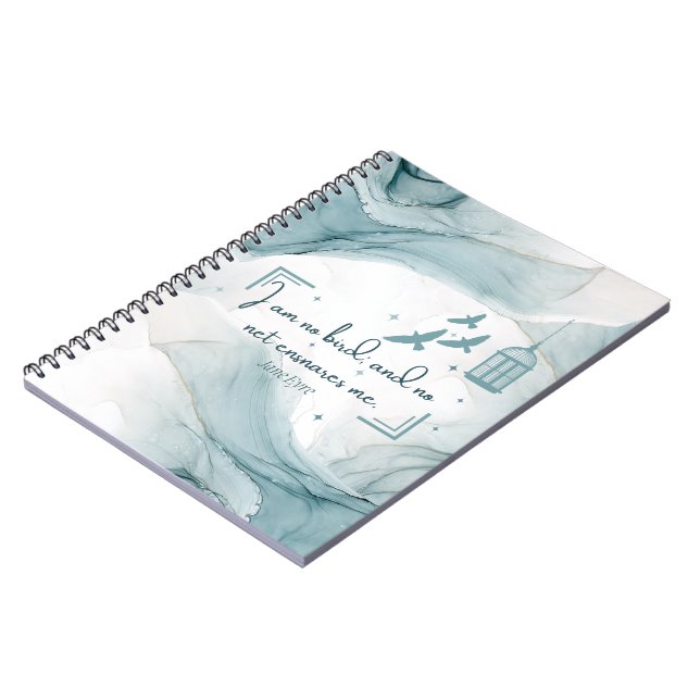 Cuaderno Cita de Jane Eyre - No soy pájaro (Lado Izquierdo)