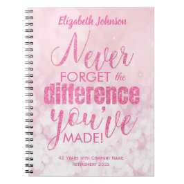 Cuaderno Cita de jubilación personalizada rosa