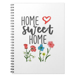 Cuaderno Cita de la felicidad hogar flores de casa dulces