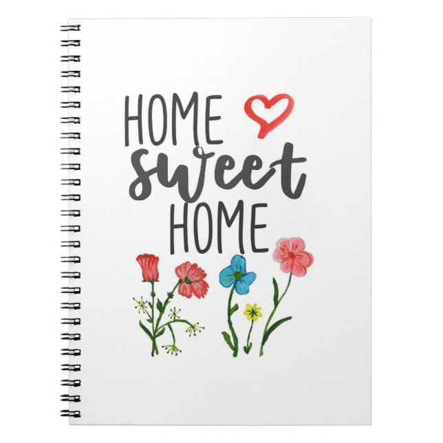 Cuaderno Cita de la felicidad hogar flores de casa dulces (Frente)