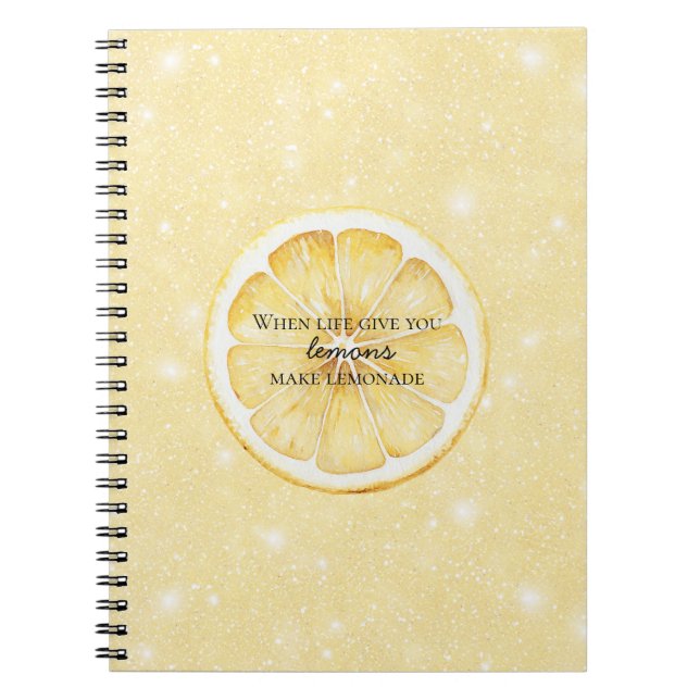 Cuaderno Cita de la vida blanca te da limones (Frente)