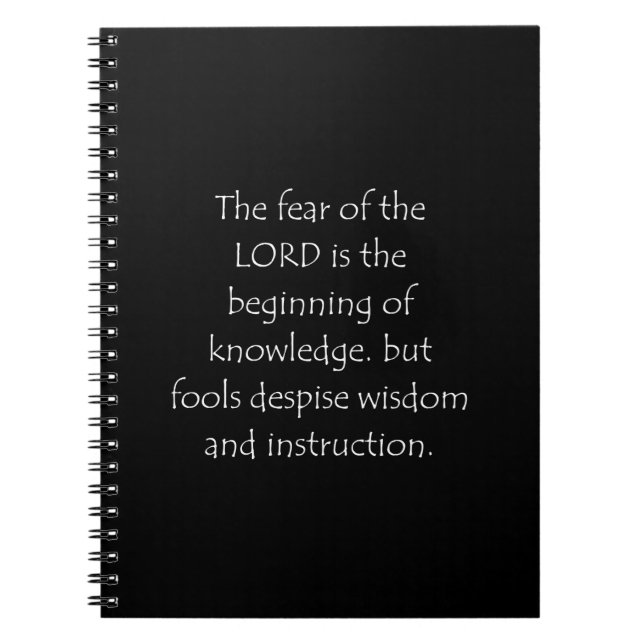 Cuaderno Cita de las Escrituras Proverbios 1 7 (Frente)