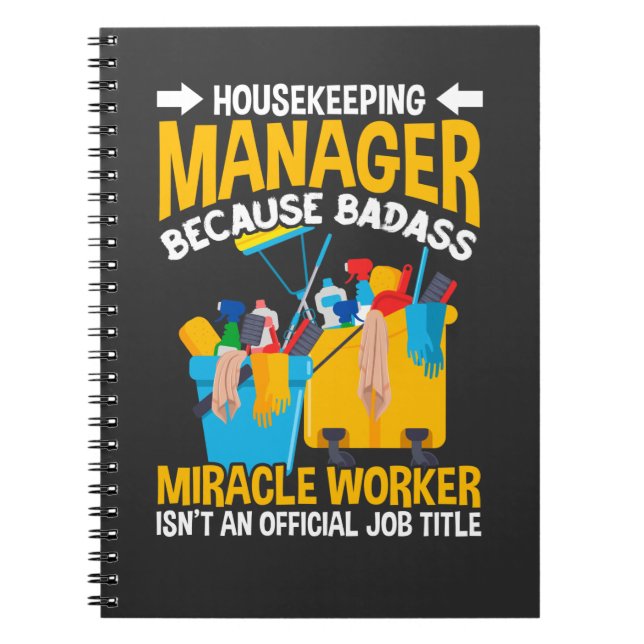Cuaderno Cita de Limpieza de Casa Funny Housekeeper Manager (Frente)