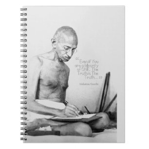 Cuaderno Cita de Mahatma Gandhi, minoría de uno, verdad
