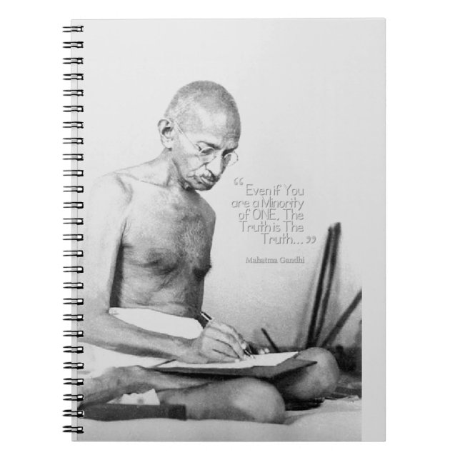 Cuaderno Cita de Mahatma Gandhi, minoría de uno, verdad (Frente)