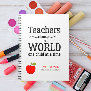 Cuaderno Cita de manzana roja y tu profesor de texto