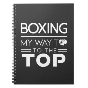 Cuaderno Cita de motivación de boxeo tipografía minimalista