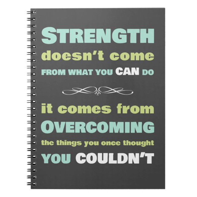 Cuaderno Cita de motivación de la fuerza (Frente)