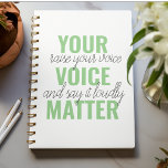 Cuaderno Cita de motivación positiva de verde para tu voz<br><div class="desc">Cita de motivación positiva de verde para tu voz</div>