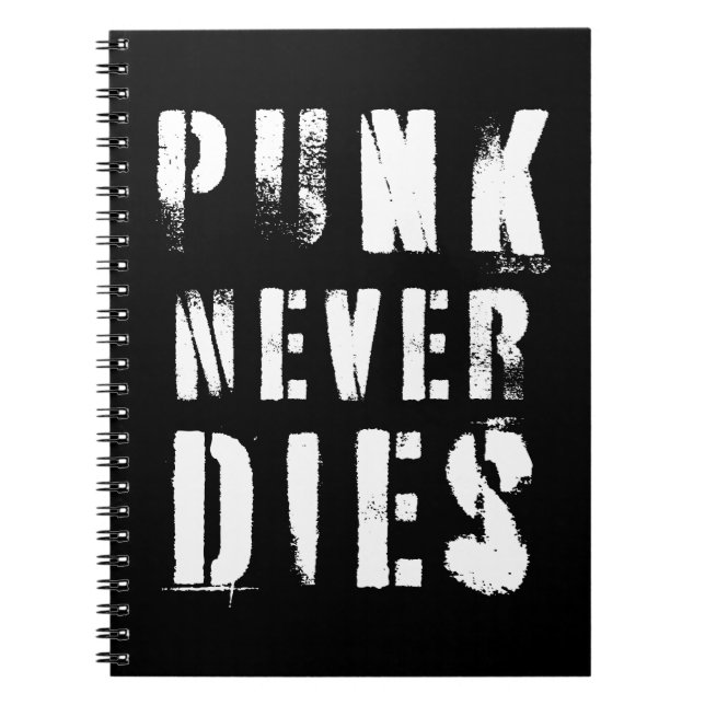 Cuaderno Cita de música Punk Never Dies (Frente)