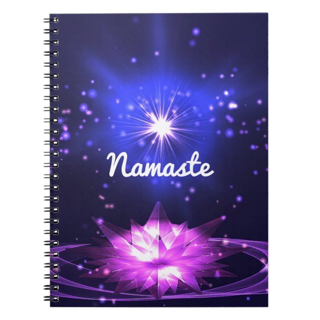 Cuaderno Cita de Namaste Flor de Loto y Estrella de Cristal (Frente)