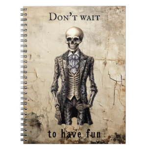 Cuaderno Cita de Personalizado de papel antiguo de Skeleton