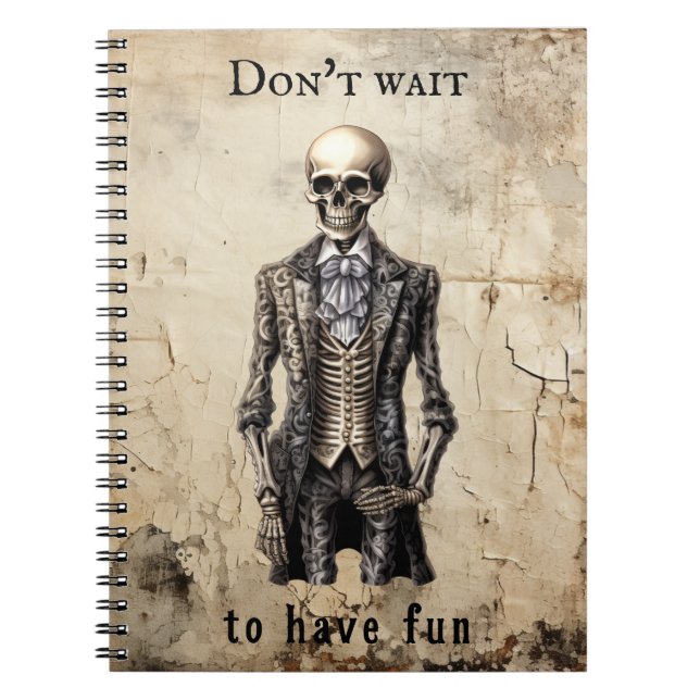 Cuaderno Cita de Personalizado de papel antiguo de Skeleton (Frente)