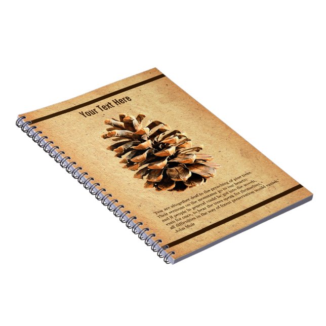 Cuaderno Cita De Pine Cone Y John Muir (Lado Derecho)