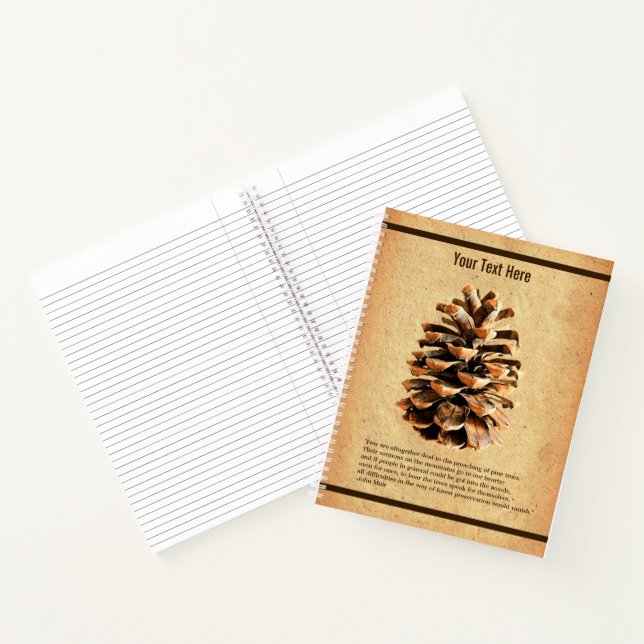 Cuaderno Cita De Pine Cone Y John Muir (Interior)