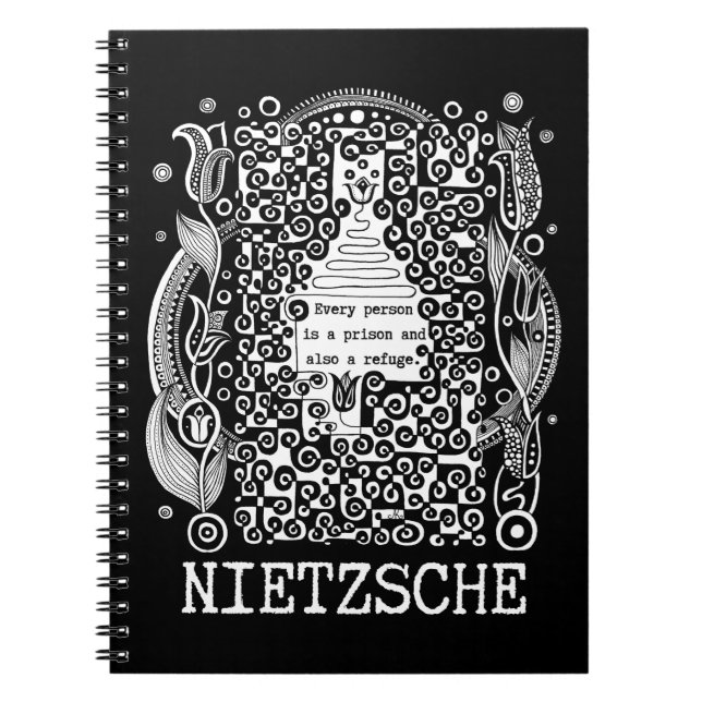 Cuaderno Cita de Prisión y REFUGE de Nietzsche (Frente)