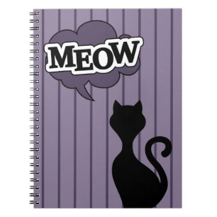 Cuaderno Cita de púrpura de personalizado de gato negro
