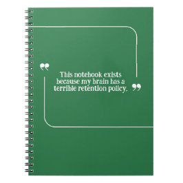 Cuaderno Cita de Retención para Personas Olvidadizas Verde