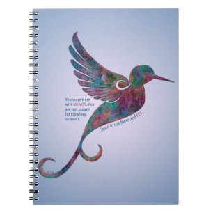 Cuaderno Cita de Rumi "usted nació con las alas "