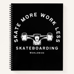Cuaderno Cita de skateboarding Skate Más Trabaja Menos