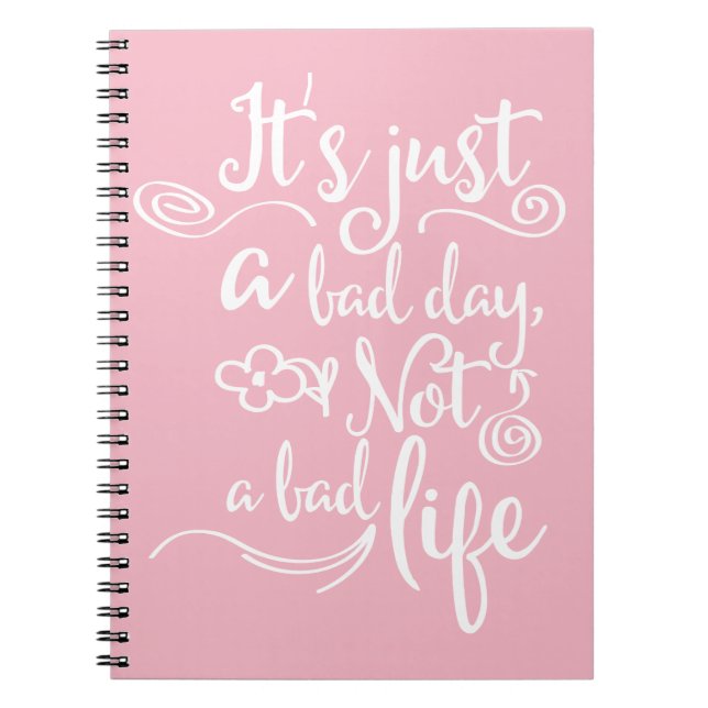 Cuaderno Cita de vida de confianza rosa, actitud de felicid (Frente)