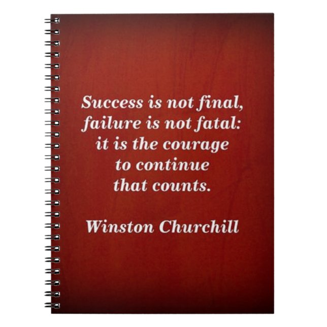 Cuaderno Cita de Winston Churchill; Éxito (Frente)