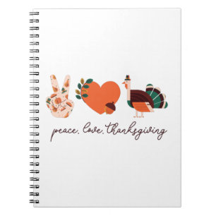 Cuaderno Cita del Día de Acción de Gracias, Amor Paz Día de