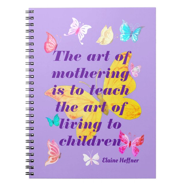 Cuaderno Cita del Día de la Madre con Mariposas Acuarela (Frente)