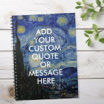 Cuaderno Cita del Personalizado nocturno Vincent Van Gogh S<br><div class="desc">Vincent Van Gogh Starry Night Personalizado Notebook</div>