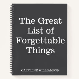 Cuaderno Cita divertida Cosas olvidadas Nombre personalizad